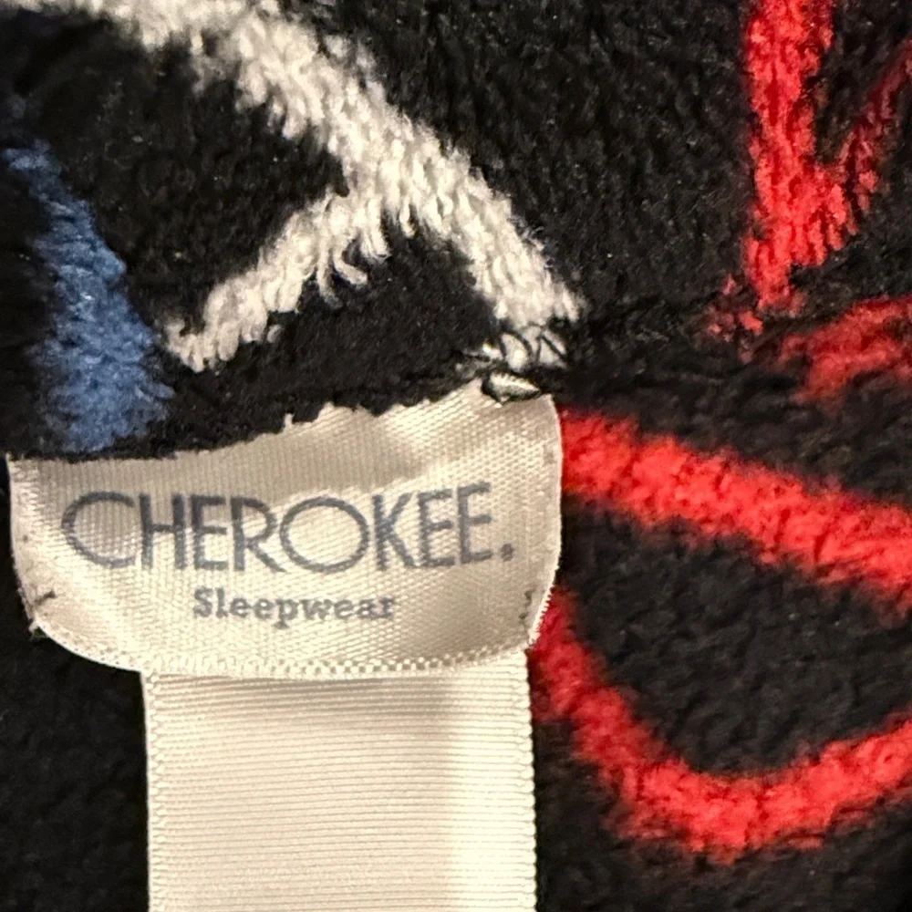 Cherokee Black and Red Fleece Robe